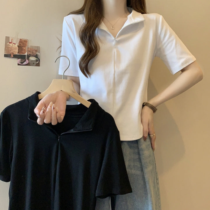 Dame Lynlås Kortærmet Fritidsbluse Stilla