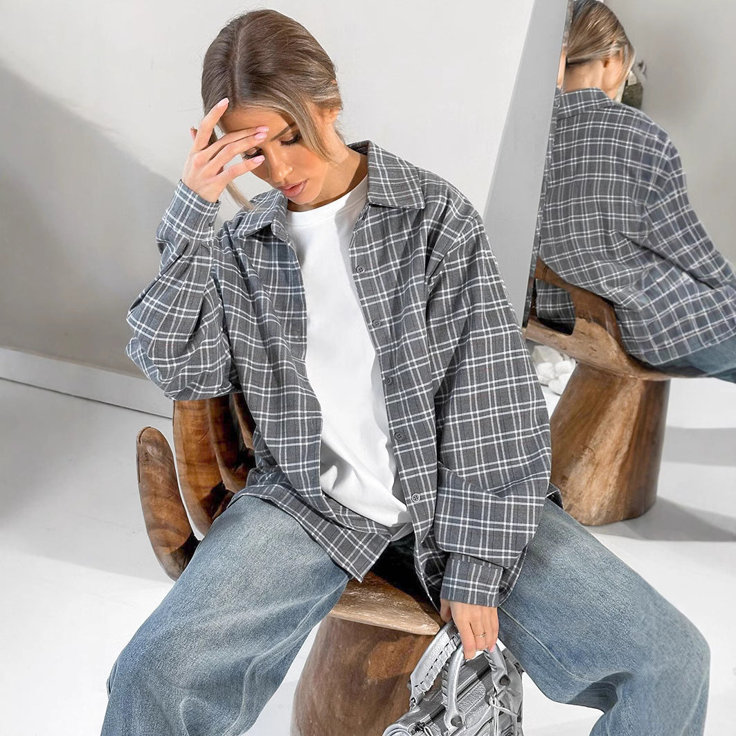 Dame Ternet Oversized-Skjortejakke med afslappet pasform Stilla