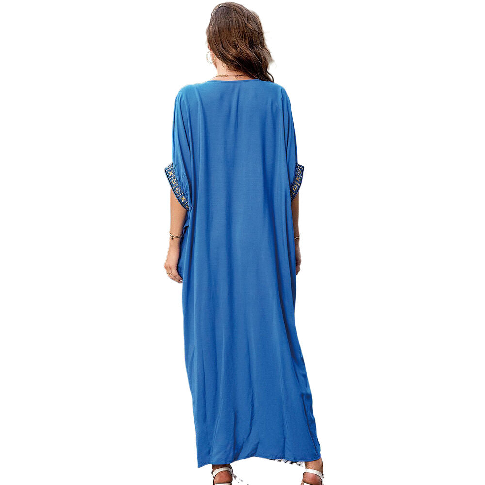 Dame Strandkaftan med kunstnerisk broderet udsmykning Stilla