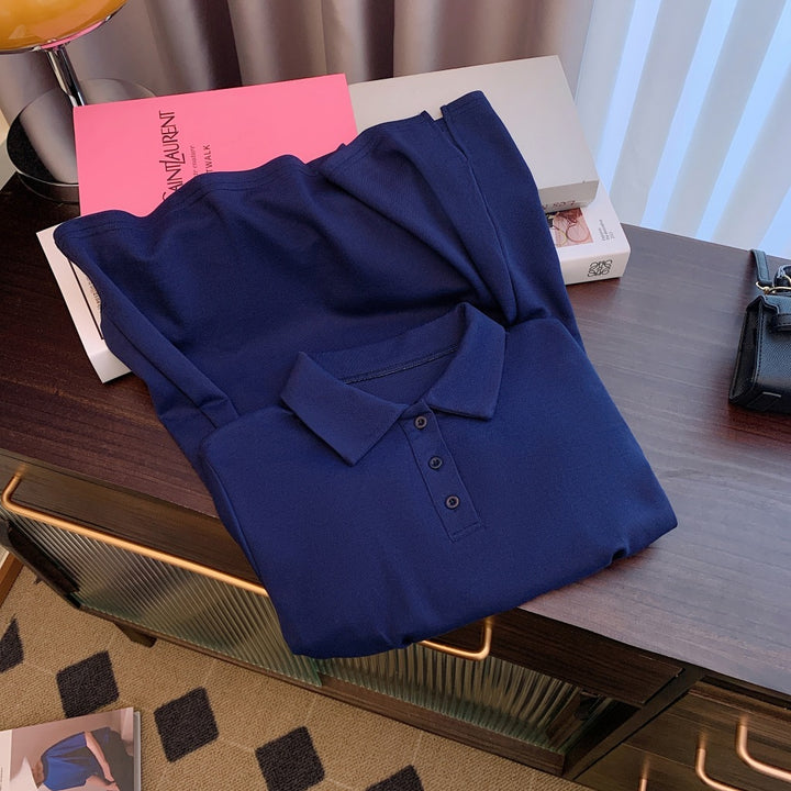Femme Classic Polo kjole med knapdetaljer og sideslidser Stilla