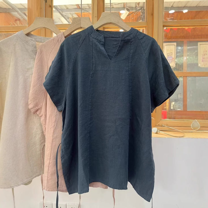 Femme Relaxed Fit Naturale Linned Bluse Stilla