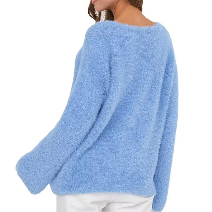 Dame hyggelig strikpullover med løs pasform og elegante detaljer Stilla