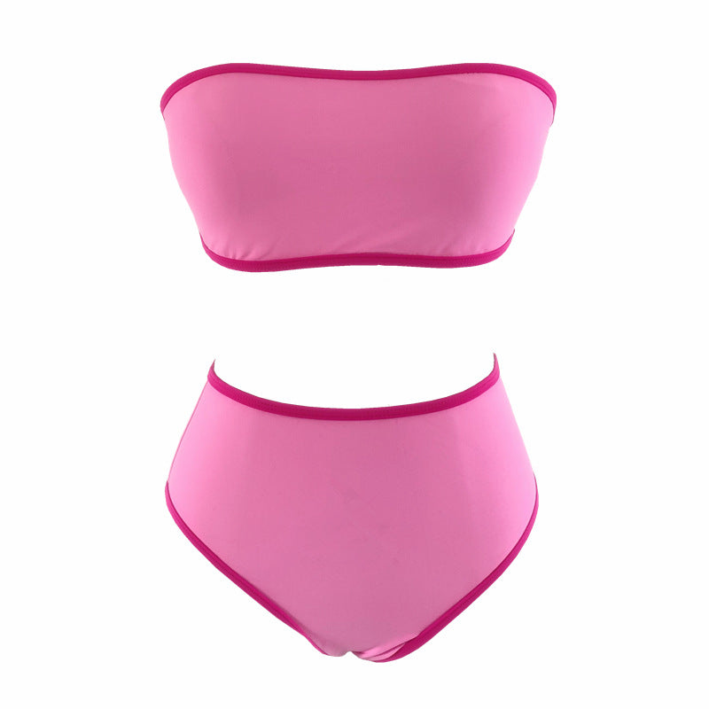 Dame Bandeau-bikini med høj talje og elegante detaljer Skovae