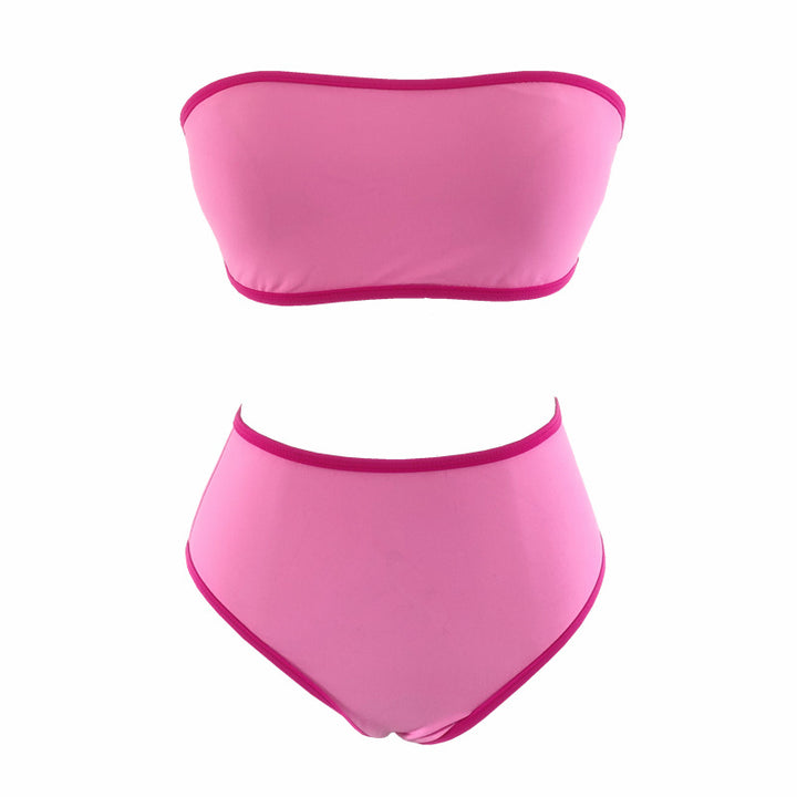 Dame Bandeau-bikini med høj talje og elegante detaljer Skovae