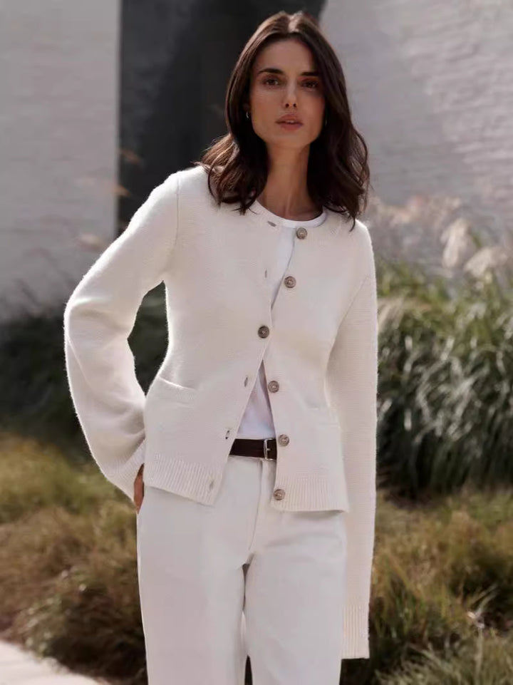 Femme Elegant Knap-til-Strik-Cardigan Stilla