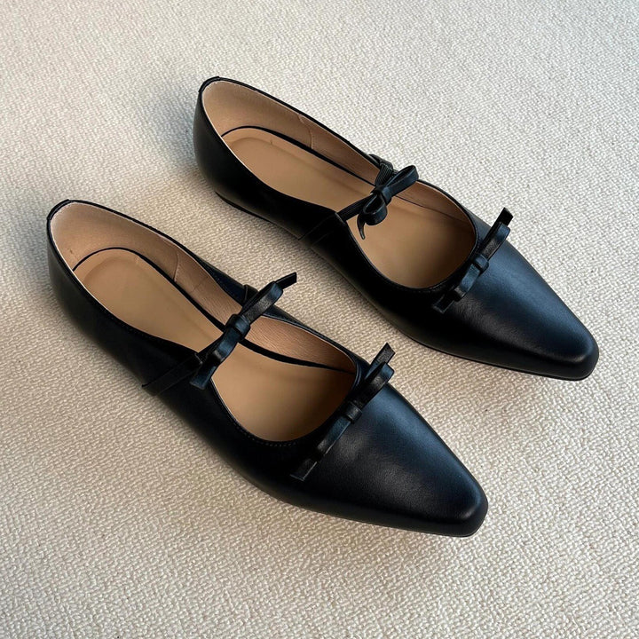 Dame elegante spidse Ballerinas med dekorativt sløjfedetalje Stilla