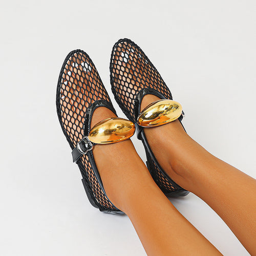 Dame Netzeinstieg Ballerinas med elegant rem Stilla