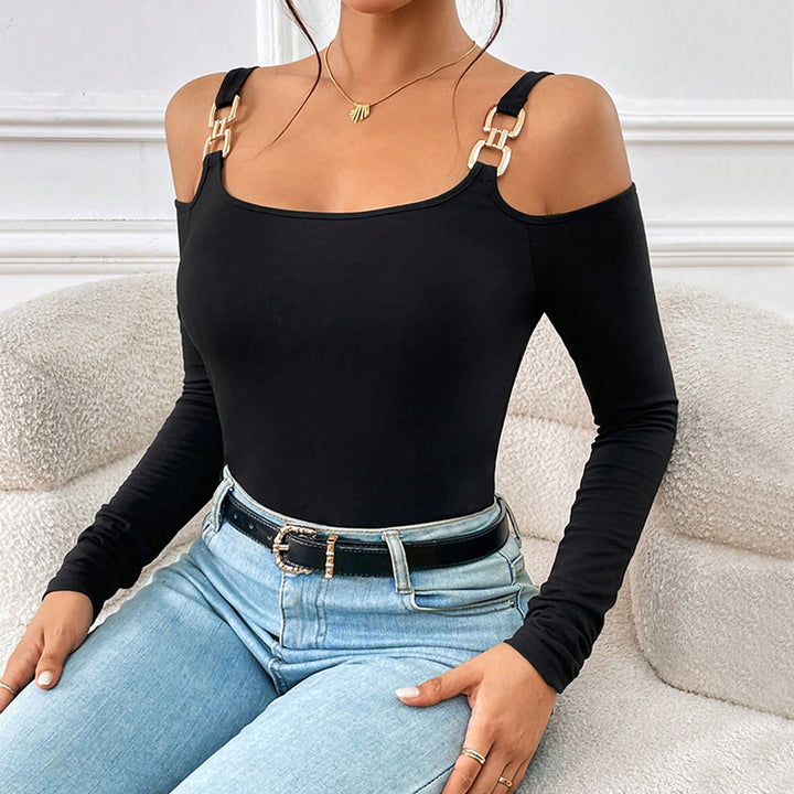 Kvinders bodystocking med off-shoulder design og dekorative lukninger Stilla
