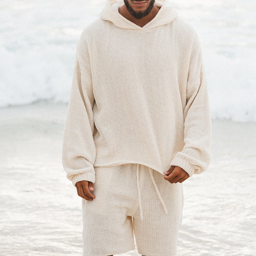 Herrer fritids-hoodie med luftig struktur Stilla