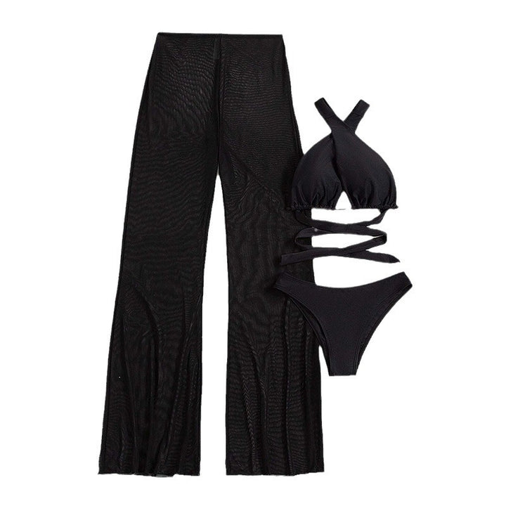Dame Bikini-sæt med elegant bandeau-top og luftig palazzo-bukser Stilla