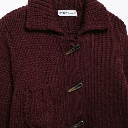 Femme Chunky Strik Cardigan med Oversize Krave Stilla