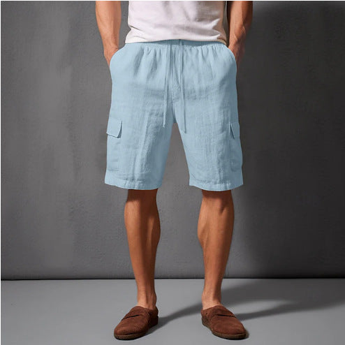 Herrer multifunktionelle Cargo-Shorts med komfortable sidelommer og elastisk talje Stilla