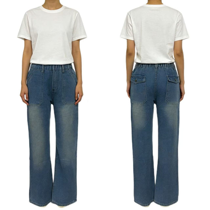 Dame High-Waist Jeans i Vintage-stil Skovae