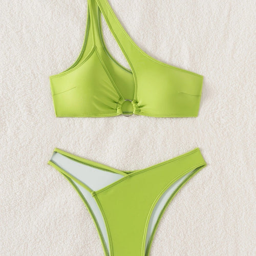 Dame sport-bikini-sæt med asymmetrisk skulderdesign og fashionable detaljer Stilla