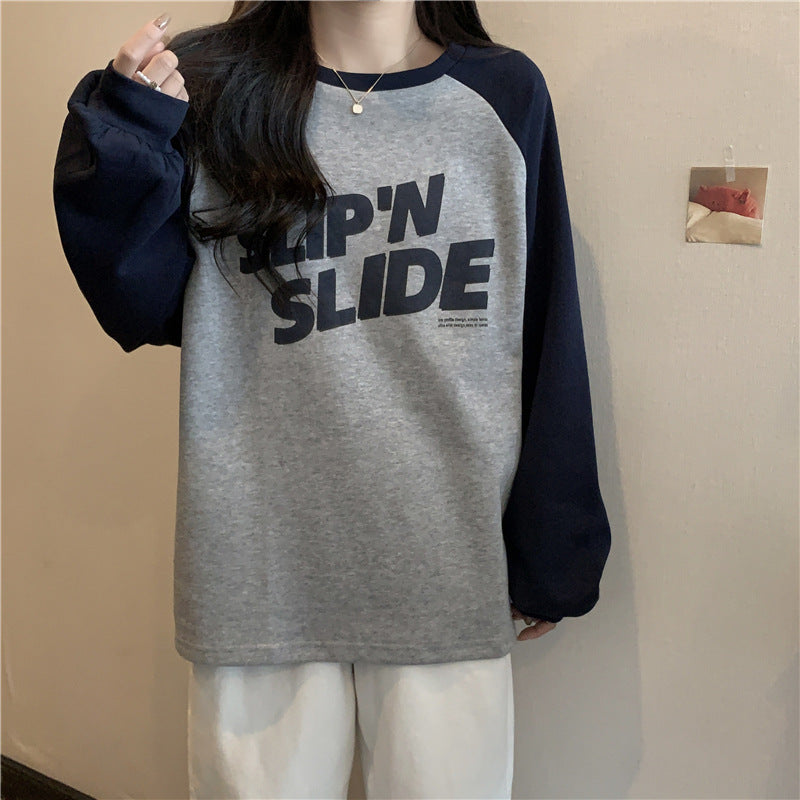 Dame Casual Grafisk Raglan Sweatshirt Stilla