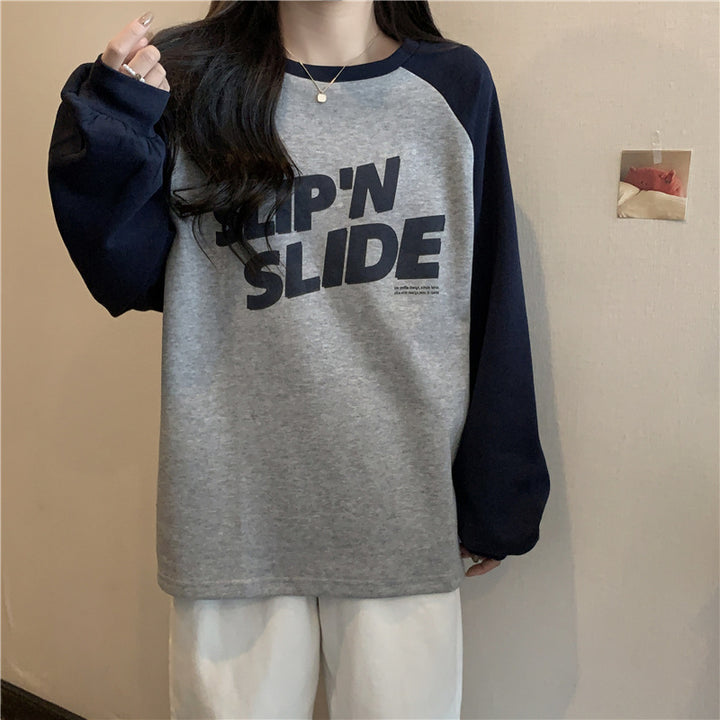 Dame Casual Grafisk Raglan Sweatshirt Stilla