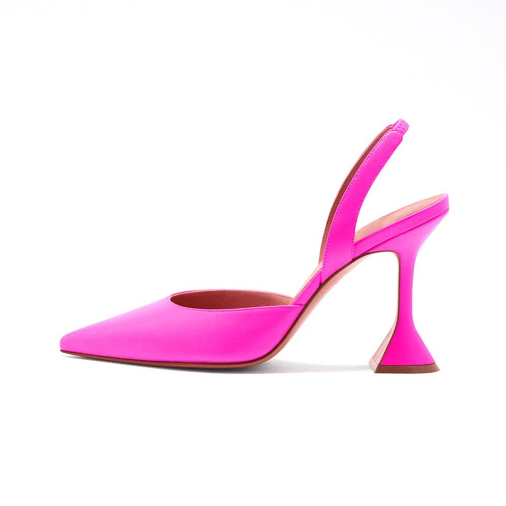 Femme spidse tå Slingback hæle med dyretryksdesign Stilla