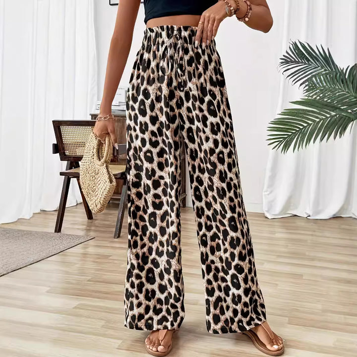 Dame Bred High-Waist Bukser med Dyreprint Stilla