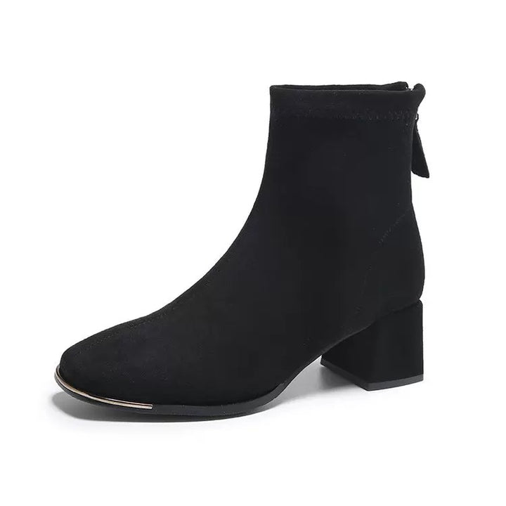 Dame Chunky Heel Spidse Tå Ankel Støvler Stilla