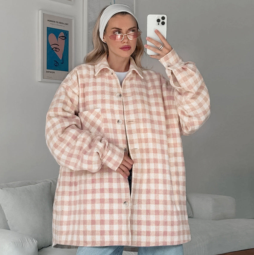 Dame Karohemdejakke i smidig flannel med afslappet snit og praktiske lommer Stilla