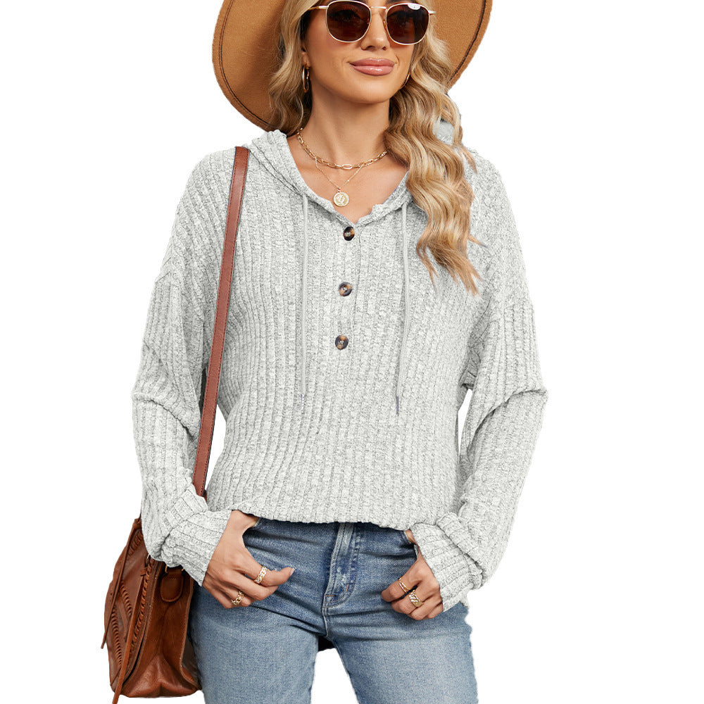 Femme Hætte-Ribstrikpullover Stilla