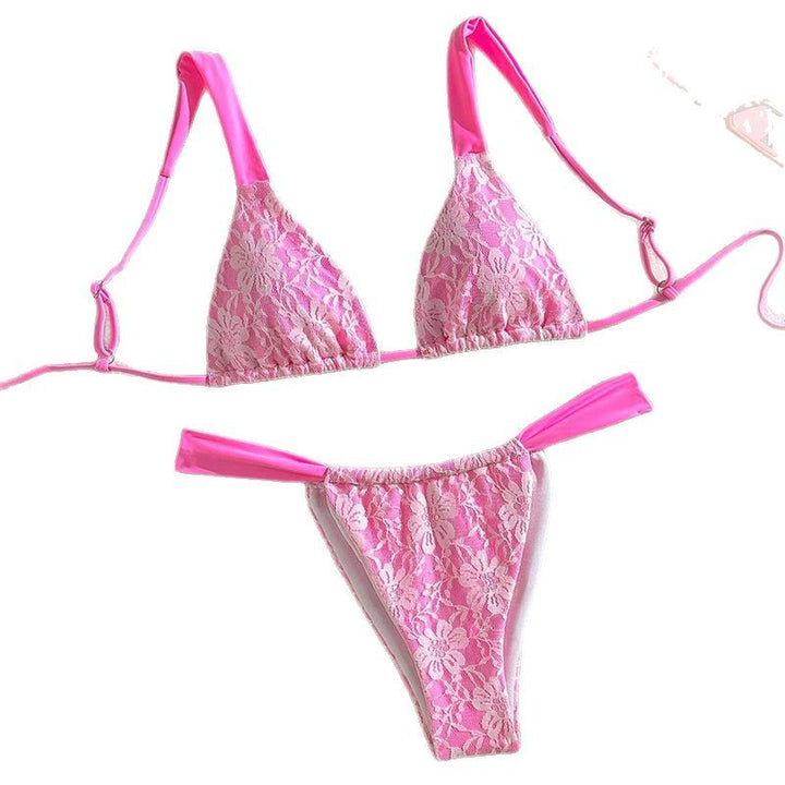 Dame trekant-bikini med elegante spidsdetaljer Skovae