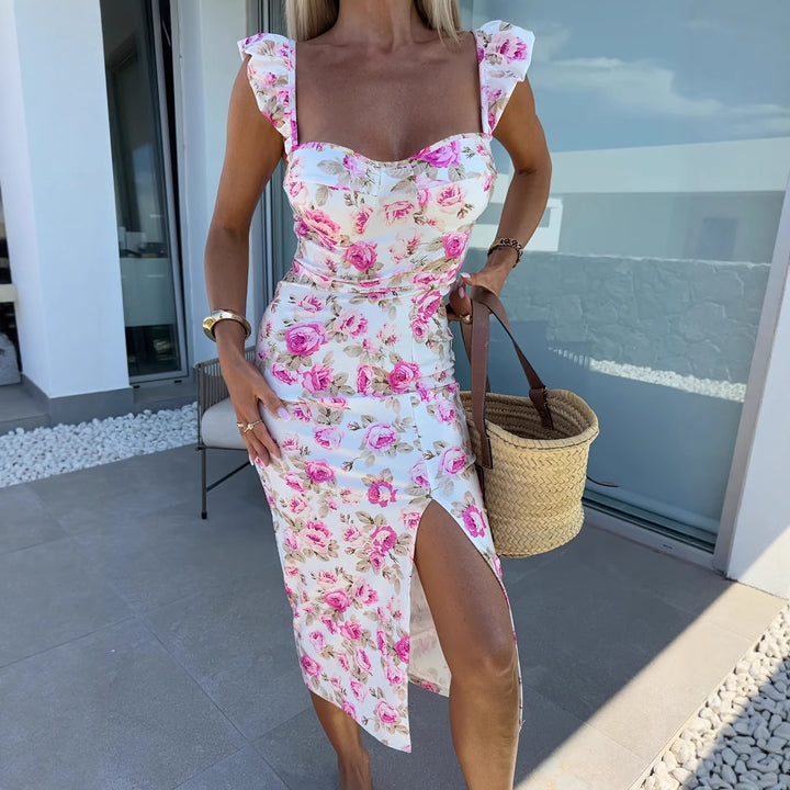 Dame sommerkjole med blomsterdesign Stilla