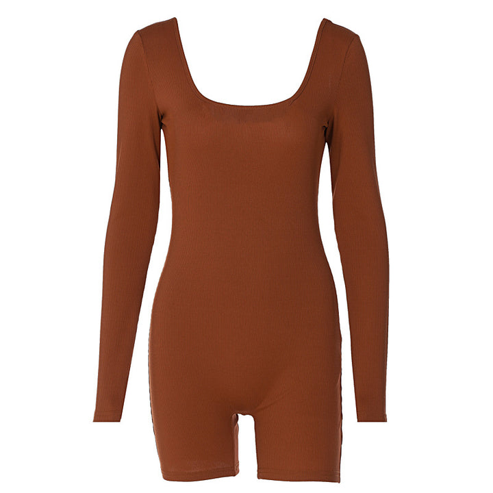 Dame bodysuit med lange ærmer og firkantet udskæring Skovae