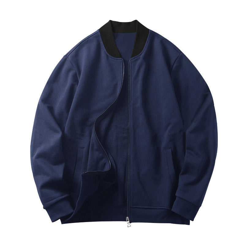 Herren nan legerer Baumwoll-Blouson med kontrastkrave synlig metal zip og sidelommer Skovae