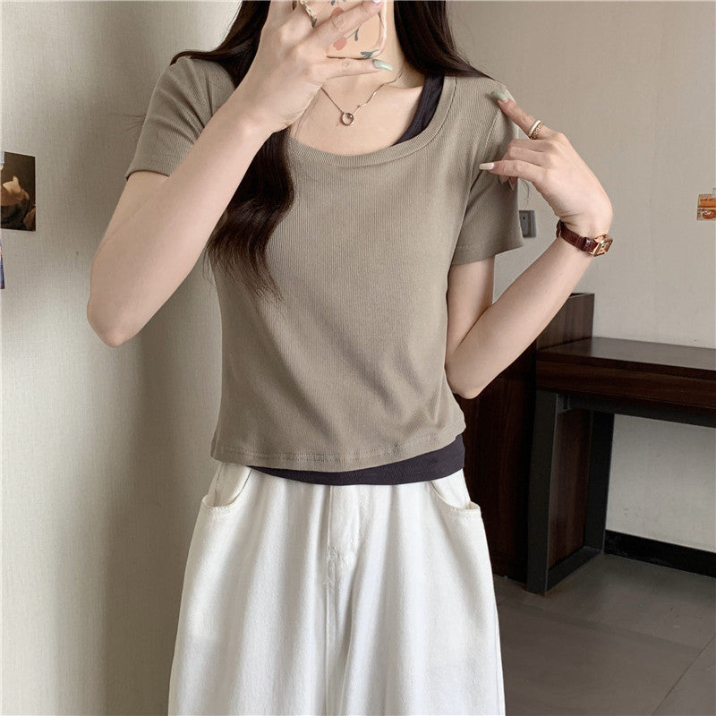 Femme Soft-Fit Lagdeling Rund hals T-Shirt Stilla