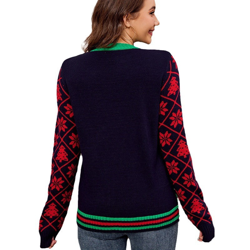 Dame festlig julesweater med sjovt motiv og raffinerede detaljer Stilla