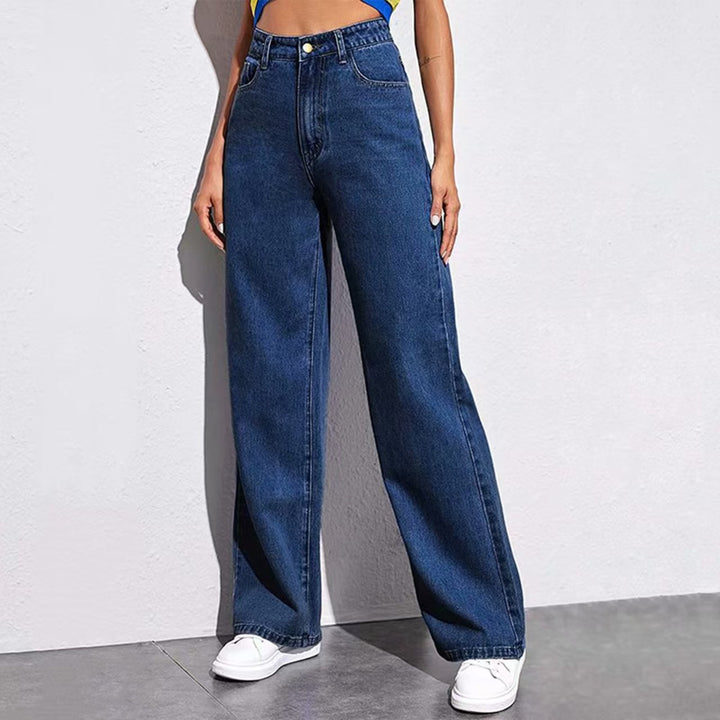 Dame Højskårede Vide Jeans i klassisk stil Stilla