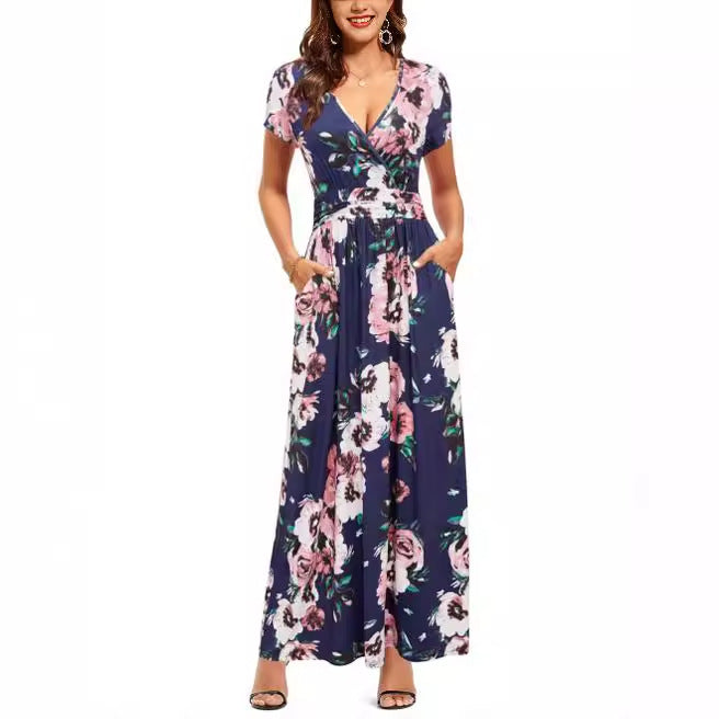 Dame maxikjole med blomsterdesign Stilla