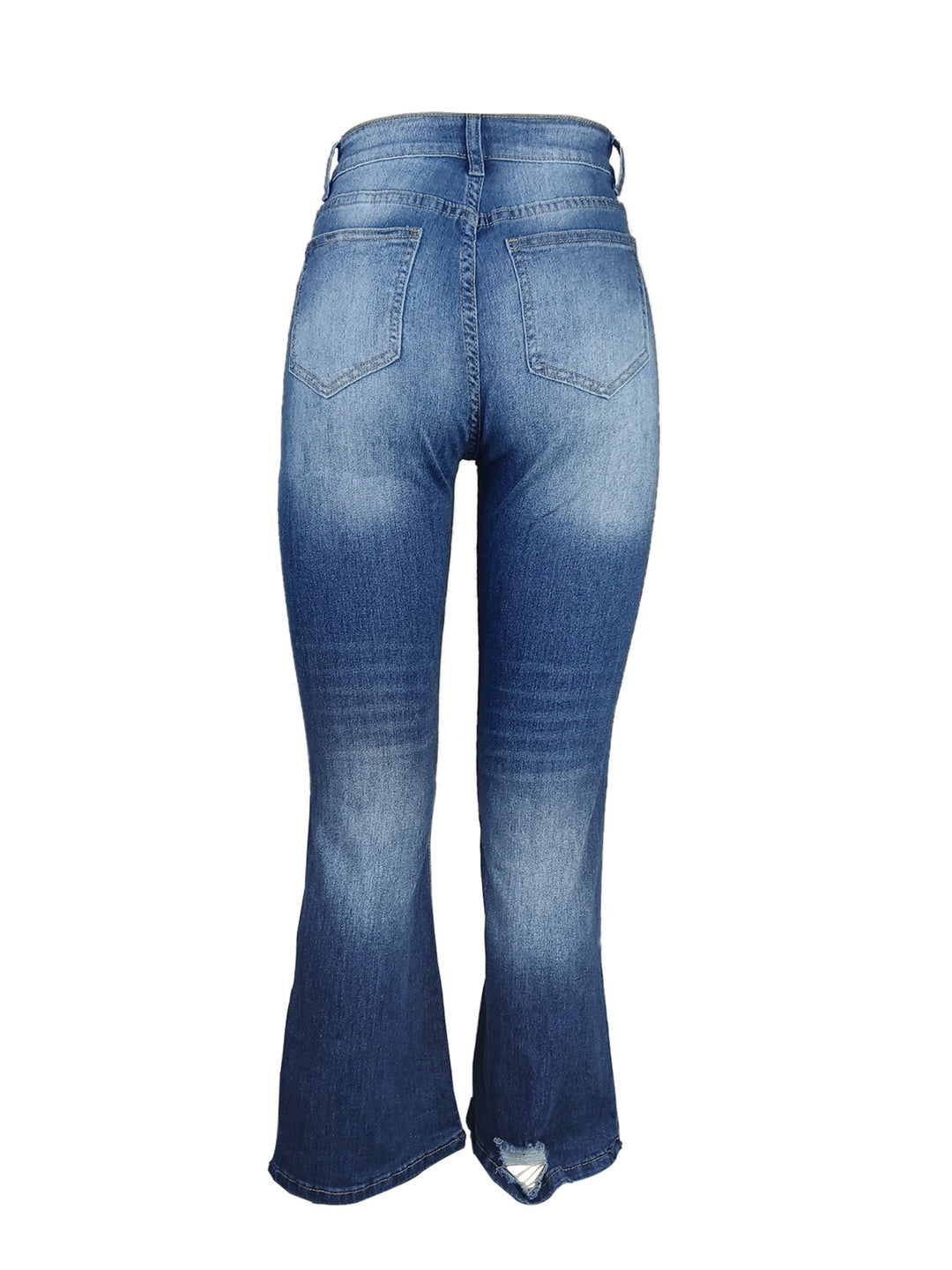 Dame bredskårne jeans i afslappet distressed-design med trendy revnedetaljer Stilla