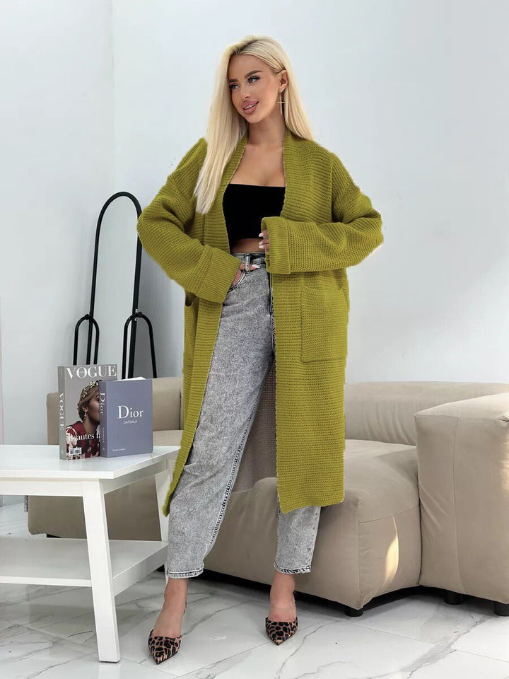 Femme Cozy Åben Front Strik-Cardigan Stilla