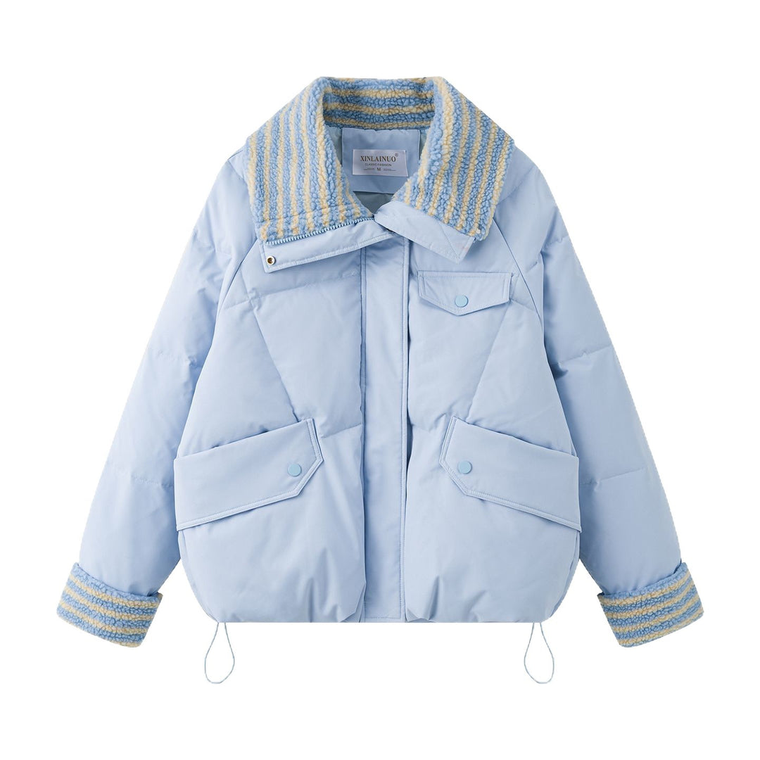 Kvinders fashionable cropped vinterjakke med en kærligt designet krave Stilla