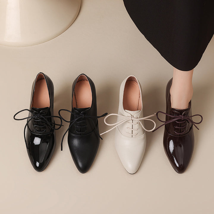 Femme Spitz-tå Snørebånd High-Heel Oxfords Stilla