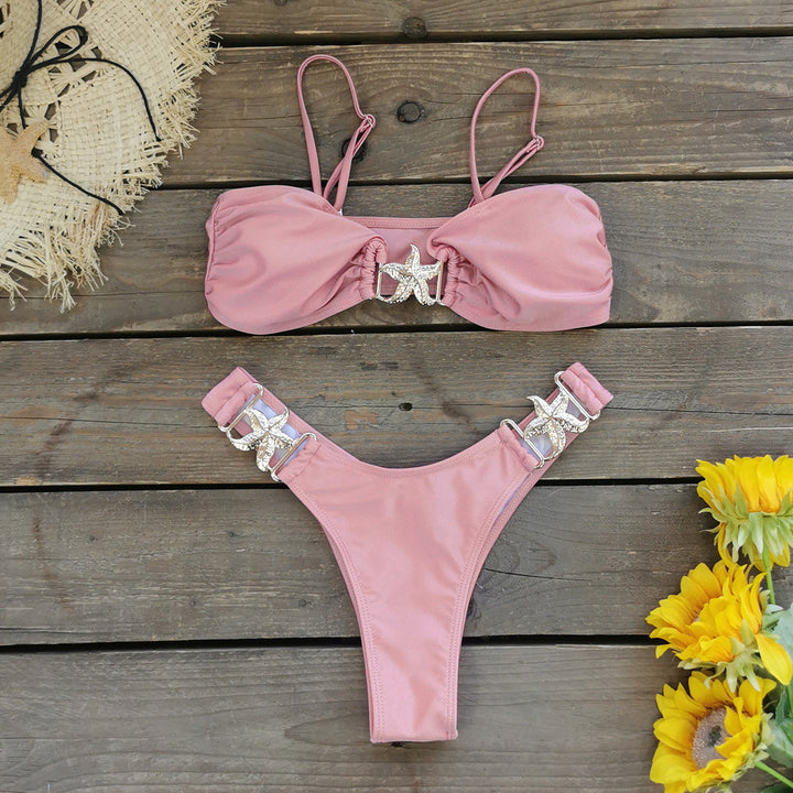 Dame Bikini-sæt med glitrende detaljer og justerbare stropper Stilla
