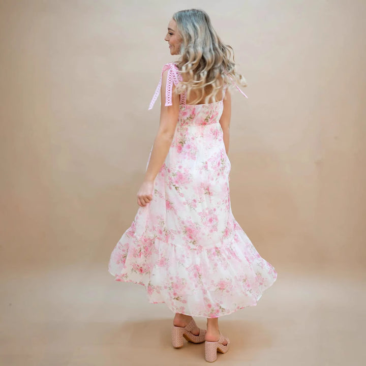 Dame Bohemian Blomsterkjole Maxi med Spaghetti-stropper Stilla