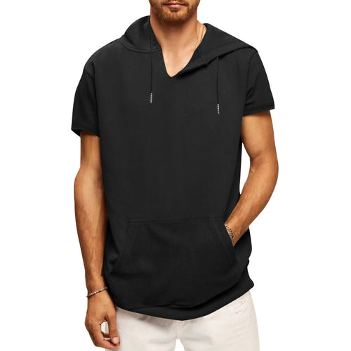 Herrer Kortærmet Overhead Pullover med stilfuldt Kængurulomme-design Stilla
