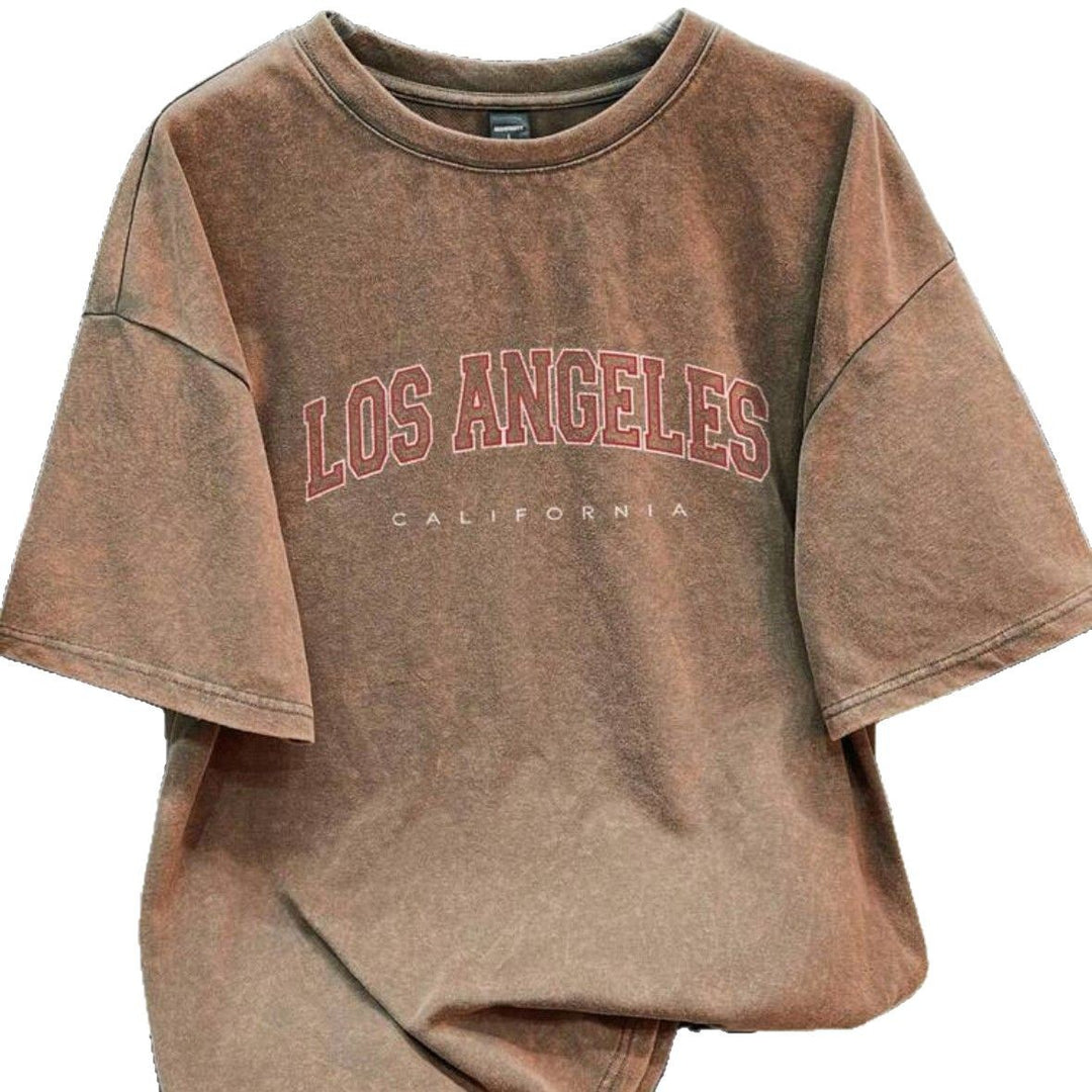 Dame Oversized T-Shirt med vintage-inspireret Los Angeles print og afslappet snit Stilla