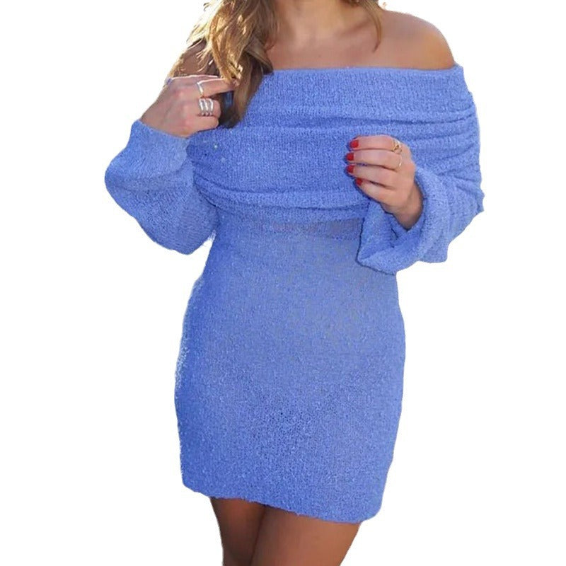 Stilla | Elegant Off-Shoulder Langærmet Kjole