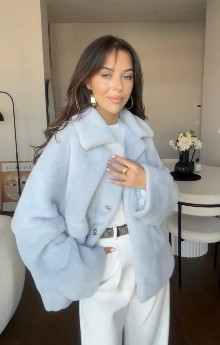 Damer blød fleecejakke i oversized stil med store lommer Stilla