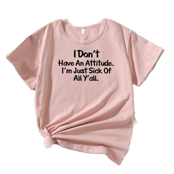 Dame Fritid Attitude Grafik T-shirt Stilla