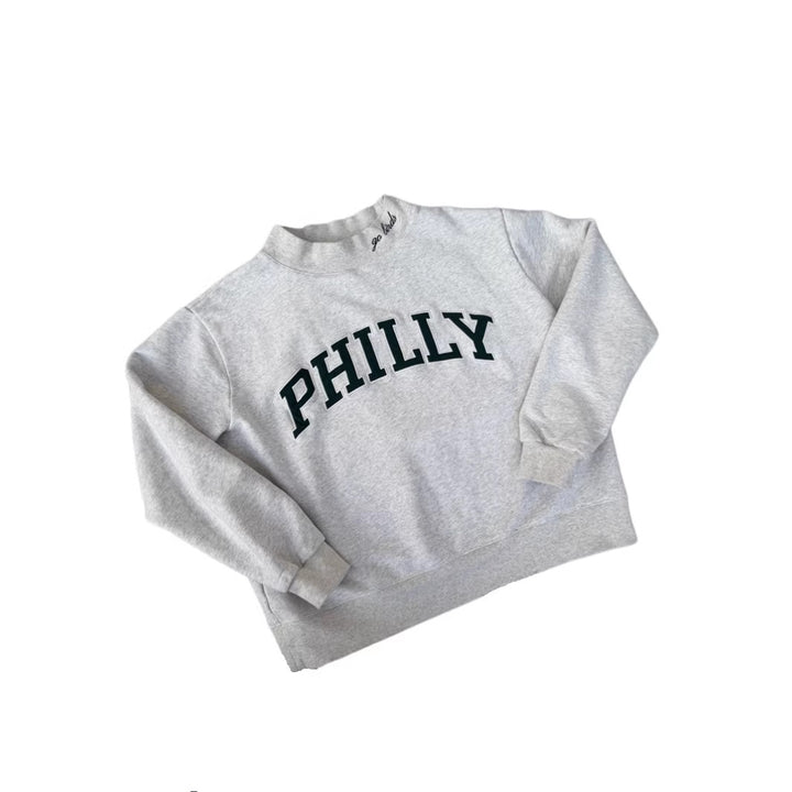 Kvinders oversized sweatshirt med trendy bogstaver Stilla