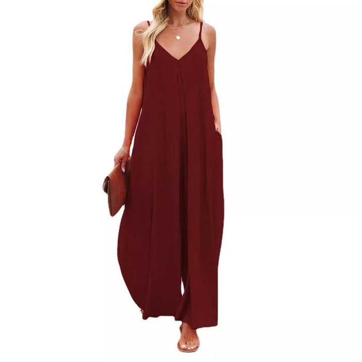 Dame Luftig Maxi-Jumpsuit med Spaghetti-stropper og sidelommer Stilla