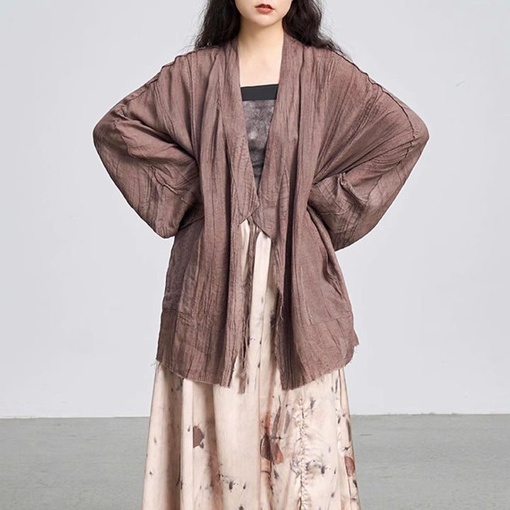 Femme Relaxed Fit Crinkle Kimono Jakke Stilla