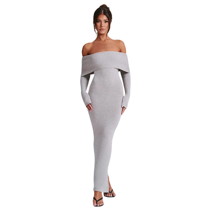 Dame Off-Shoulder Maxikjole med lange ærmer Stilla