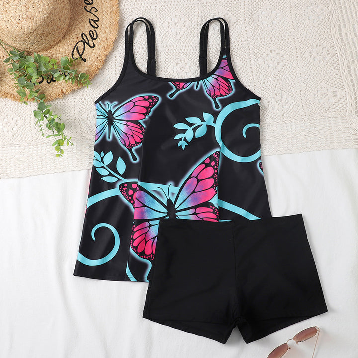Dame Sport Tankini-sæt med figursyet snit og moderigtige shorts Stilla
