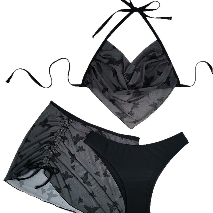 Dame bikini-sæt med gennemsigtig nederdel og raffineret design Stilla